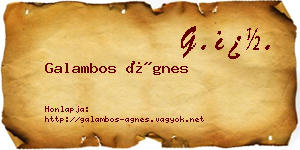 Galambos Ágnes névjegykártya