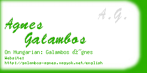 agnes galambos business card